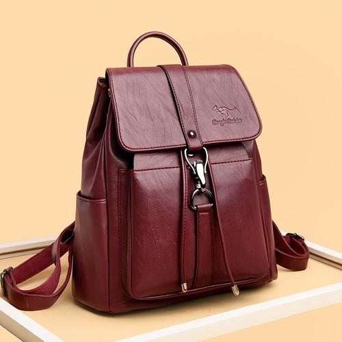 leather travel backpack