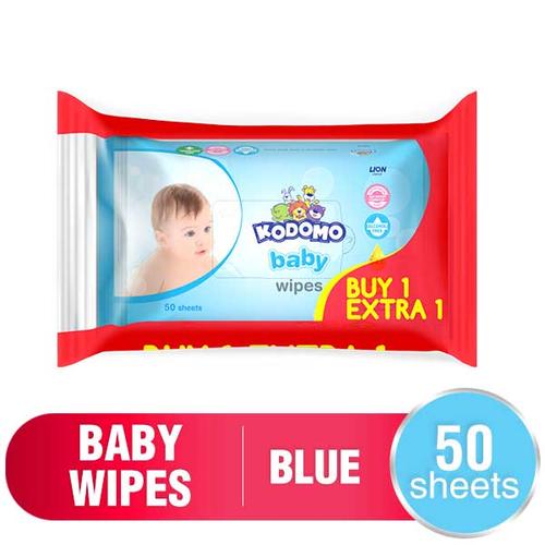 Foto Produk Kodomo Baby Wet Wipes 50 Sheets Classic Blue dari Orami