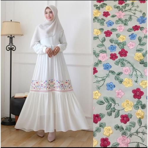 Foto Produk Gamis Ayunda Bordir / Ayunda Bordir Maxy / Ayunda Bordir Dress dari ayu rindu