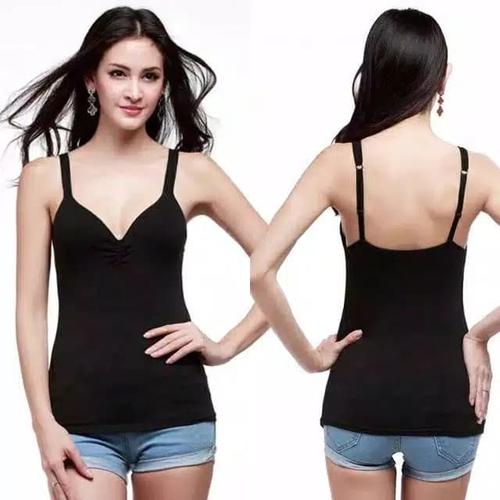 Foto Produk PRELOVED - Tank Top Camisol Dengan Busa Bra Black dari cici sakura