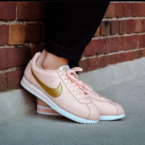 nike cortez peach and gold