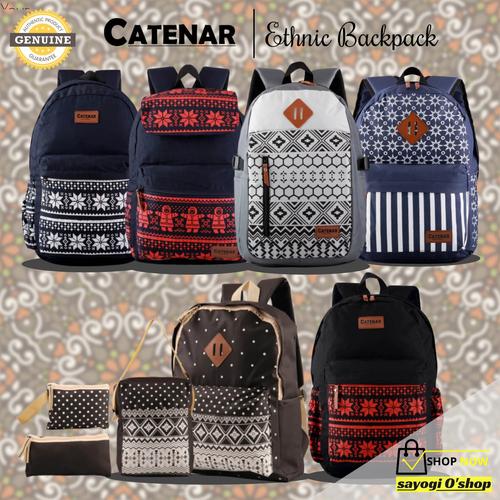 Jual Tas Ransel motif etnis CATENAR Original / Tas sekolah Backpack ...