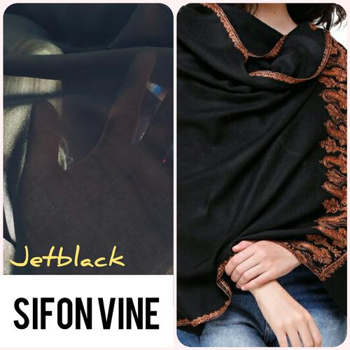 Foto Produk Kain Chiffon Vine Jetblack Eceran Meteran Bagus Murah - Hitam dari Toko Tenna