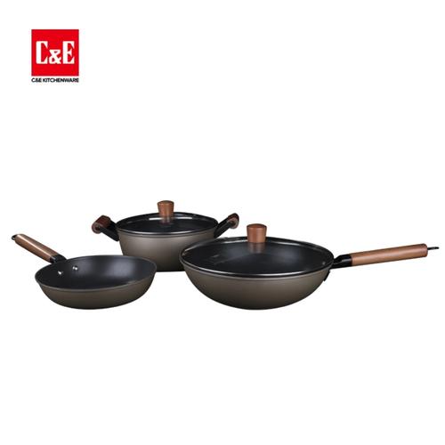 Gambar C&E Panci Set Stainless Steel Pot 3 Pcs / Set Fry Pan Wajan Panci Sup - Hitam dari bigzoo undefined Tokopedia