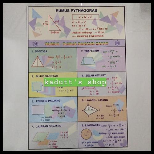 Jual Terbaru Poster Edukasi Bentuk Bangun Datar Rumus Pythagoras Jakarta Barat Prima Store 2 Tokopedia