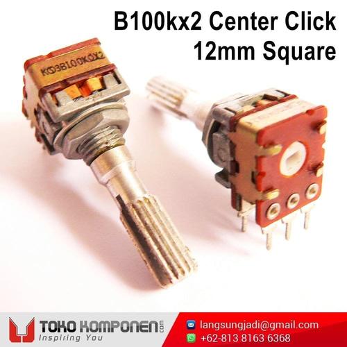 Jual B100kx2 Center Click Stereo Potentiometer R12 Square potensio