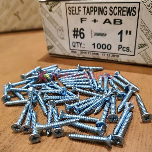 Jual [1 box] Skrup Tapping 6 x 1