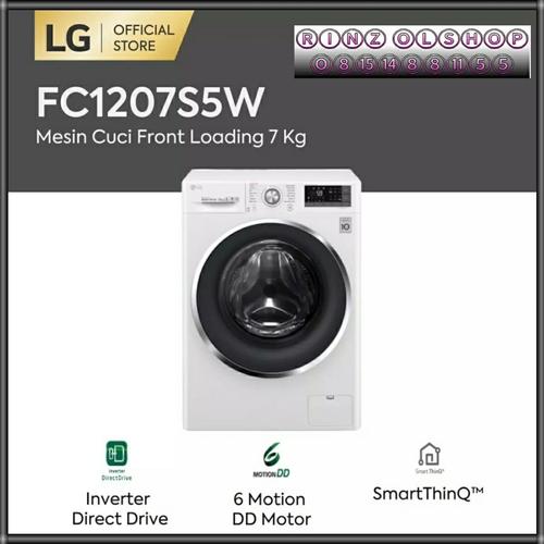 Foto Produk FC1207S5W LG MESIN CUCI FRONT LOADING 7KG SMART THINQ INVERTER NEW dari rinz olshop