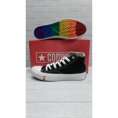 rainbow high top converse