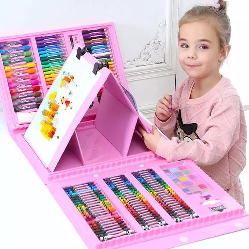 Foto Produk Mainan Anak Set Spidol CRAYON 208pcs Untuk Melukis/Mewarna - Biru dari lovely kayy