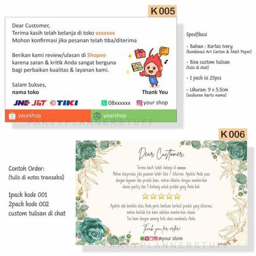 Jual Kartu Ucapan Paket Olshop Kartu Online Shop Kartu Terima Kasih Thank Jakarta Barat Gantari Ratri Tokopedia<script async src=