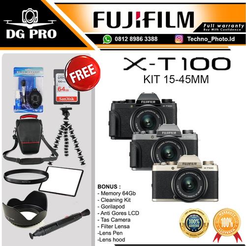 Jual FUJIFILM XT100 KIT 1545MM ORIGINAL FUJI XT100 XT 100 Jakarta Pusat DG PRO Tokopedia
