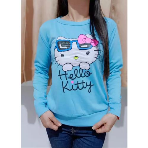 Gambar Bisa cod sweater motif hello Kity - Biru Muda dari toko ummie Kab. Bekasi Tokopedia