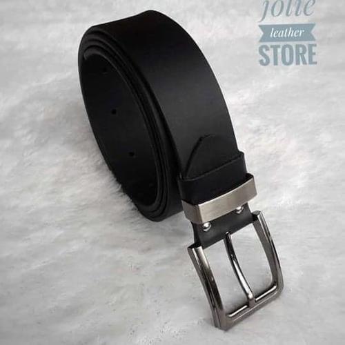 Foto Produk IKAT PINGGANG PRIA SABUK GESPER KULIT ASLI WARNA HITAM - Hitam dari jolie leather store