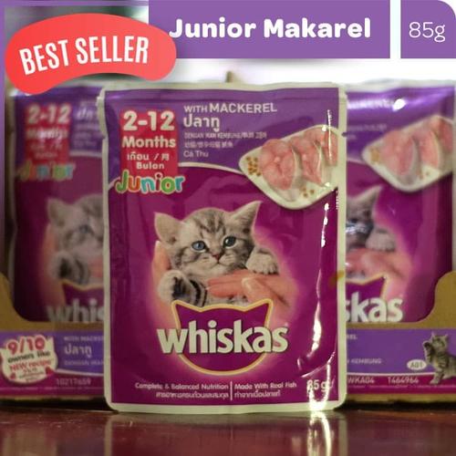 Jual Whiskas pouch junior makarel 85gr - Makanan Basah Kucing 