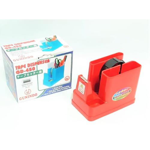 Jual TAPE DISPENSER TEMPAT ISOLASI BESAR KECIL GD450 GUNINDO + PEN