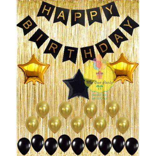 Jual Dijual Paket Dekorasi Hbd Tema Black Gold Jakarta Selatan Jolicia Shop7678 Tokopedia