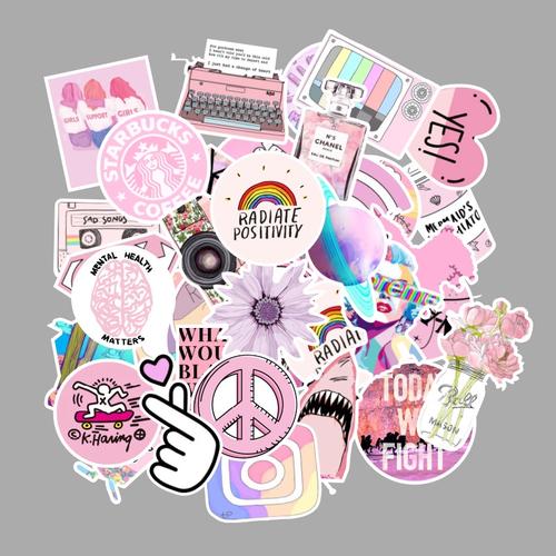 Jual 53pcs Set Stiker Dekorasi Anti Air Warna Pink Campur Untuk Jakarta Timur Sellow Tokopedia