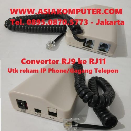 Jual Converter Telepon RJ9 ke RJ11 utk rekam IP Phone/Gagang Telepon ...