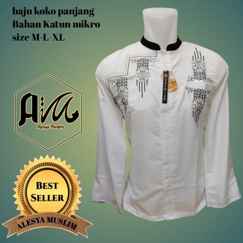 Foto Produk baju koko berbis panjang harga grosir bahan katun dari alesya collection