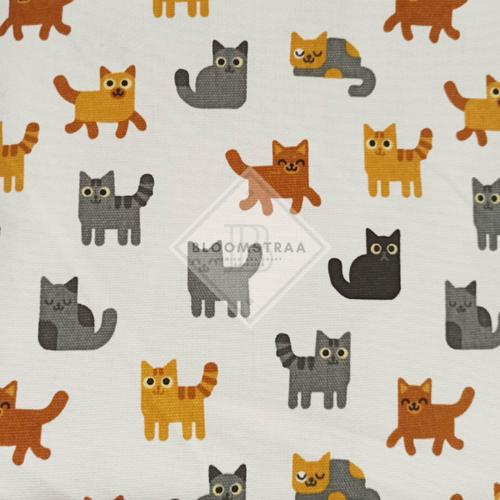 Foto Produk Kain Kanvas Kucing Putih bahan canvas meteran motif white cat fabric dari Bloomstraa