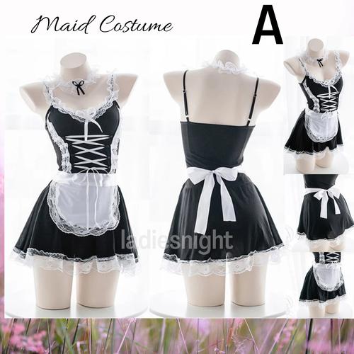 Foto Produk Black-White Ichika Maid Sexy Lingerie Costume (Pelayan) -Bandana +Acc - Model A dari Ladies Night