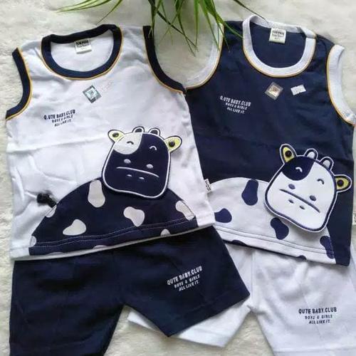Gambar TOM PEGE - SETELAN BAYI COWOK / ANAK LAKI LAKI TANPA LENGAN 6-12 BULAN - Corak Navy dari Ronil_ babyshop Jakarta Pusat Tokopedia
