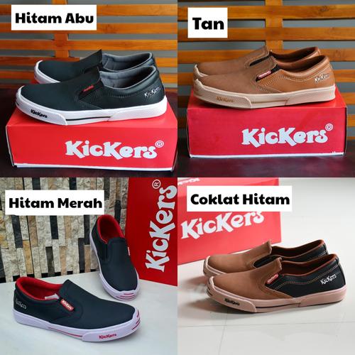 Foto Produk Sepatu Kickers MX One Slip On Casual Santai Formal Pria Coklat Hitam dari Lapak Sepatu Sby