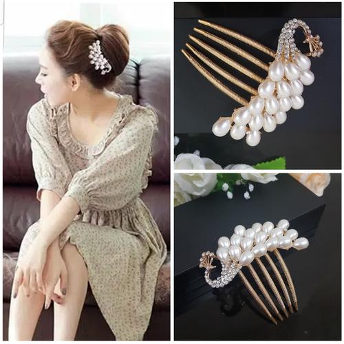 Foto Produk Sirkam Hiasan Sanggul Aksesoris Rambut Pesta Mutiara Kristal S89 dari Star Gallery