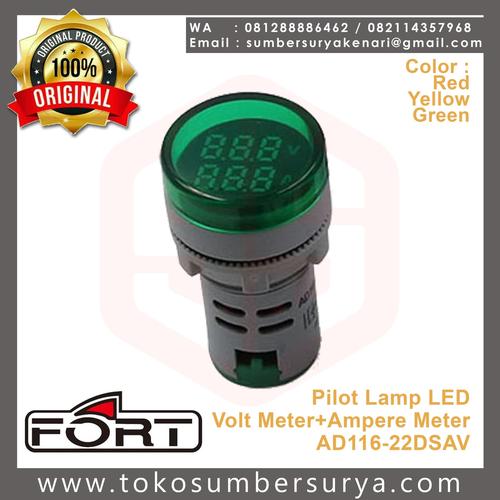 Jual Pilot Lamp LED Volt Meter+Ampere Meter AD116-22DSAV / AD11622DSAV ...