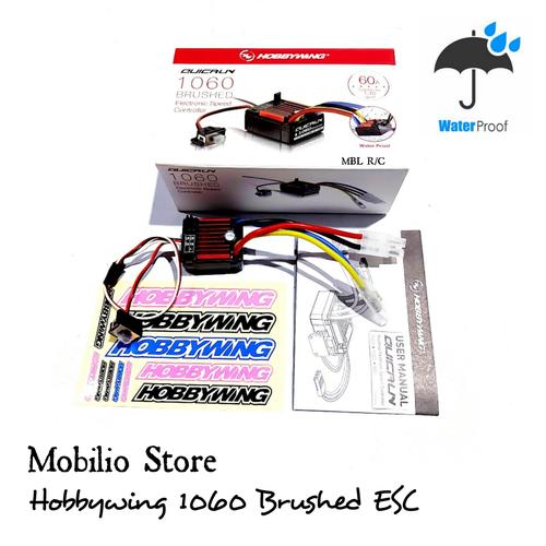 Gambar Hobbywing Quicrun 1060 Brushed ESC Waterproof 60A Speed Controller RC dari Mobilio Store Jakarta Utara Tokopedia