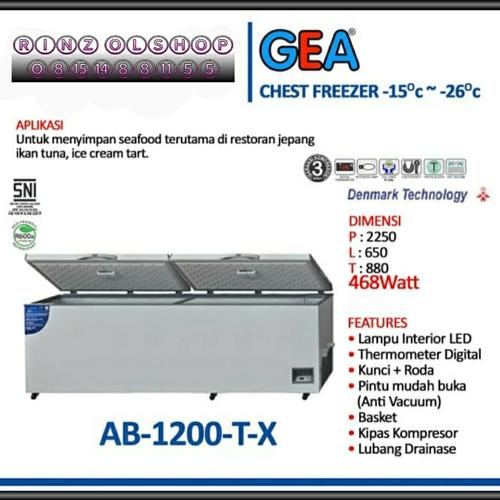 Foto Produk GEA CHEST FREEZER AB-1200 T-X / KULKAS PEMBEKU MURAH GARANSI RESMI dari rinz olshop