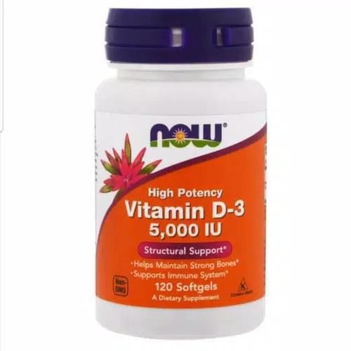 Foto Produk Now foods Vitamin D3 5000 IU D-3 5000IU high potency isi 120 softgel dari Sevenztore