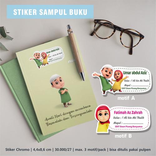 Jual Stiker nama sampul buku Tulis Tema Nussa dan Rara Anak Sholeh ...