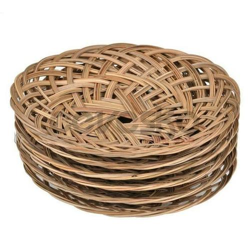 Foto Produk Piring Lidi Anyaman Rotan Tatakan Makanan Kerajinan Tangan Plate 12pcs dari QuinGo