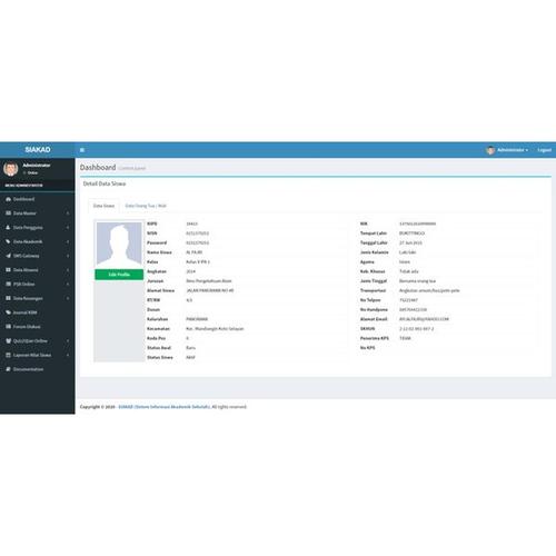 Jual Sistem Informasi Akademik Berbasis Web Source Code Kab Semarang Raena2020 Tokopedia