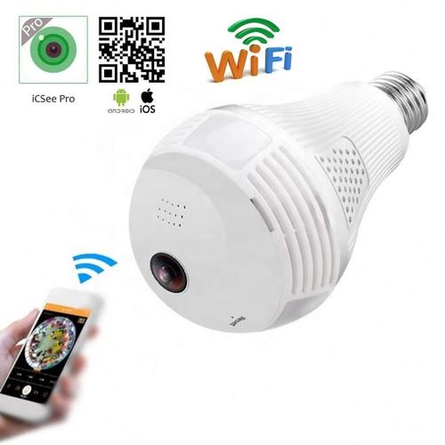 Jual Camera CCTV IP Wireless Panoramic FISH EYE 360 Bohlam lampu 2MP