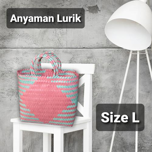 Foto Produk Tas Belanja Anyaman Plastik L (lurik) dari Waroeng Keprabon