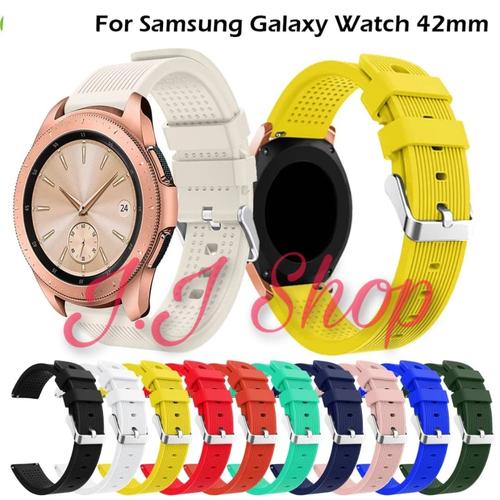 Foto Produk Strap Silikon Silicone Band Samsung Galaxy Watch 42mm SM R810 Tali Jam dari Logam Mulia Termurah