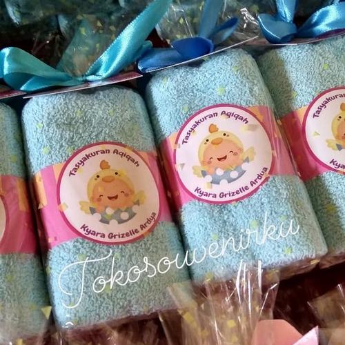 Foto Produk Souvenir Aqiqah, Souvenir Ultah Hand Towel 30x30cm Handuk Tangan dari tokosouvenirku