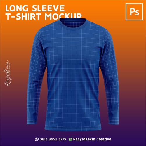 Jual Mockup Kaos Lengan Panjang LONG SLEEVE T-SHIRT (Photoshop