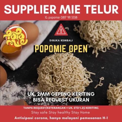 Foto Produk Mie Telur Popomie Bisa Request Tebal Halus Gepeng Lurus Keriting - 2mm Gepeng, Lurus dari Popomie