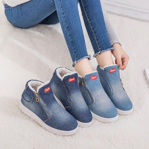 Jual New Winter Shoes Women Denim Ankle 