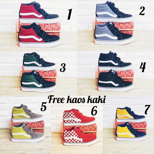Foto Produk Vans SK8 old Squll size 31 - 35 sepatu anak balita merah kuning hitam - Lima, 31 dari eno ajjh