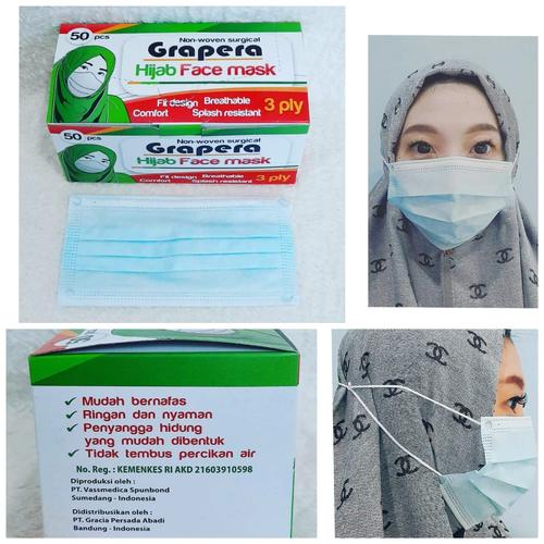 Foto Produk Masker Hijab/ Masker Tali Belakang/ Masker Headloop Grapera dari B'gen Official Store