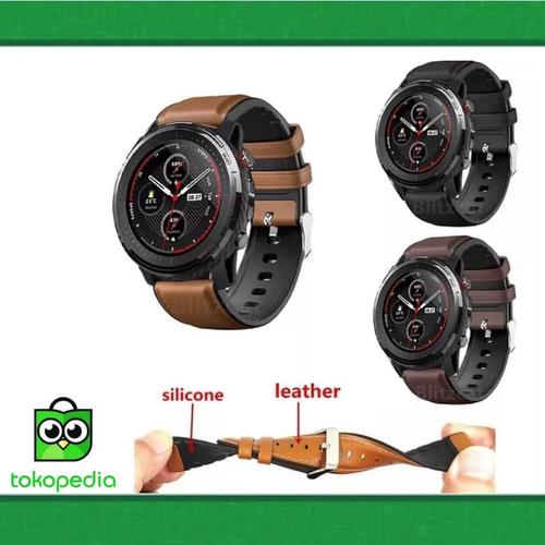 Brown Leather Strap Amazfit Gtr 22mm Strap Jual HUAMI AMAZFIT - Main Image