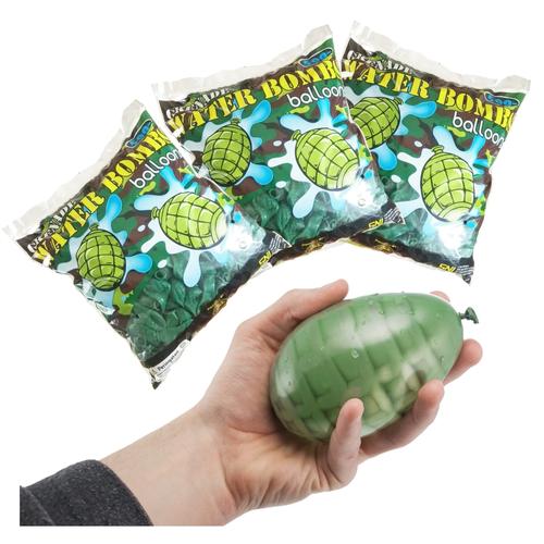 Jual 4" Balon Air Bentuk Granat / Grenade Latex Water Balloon isi 500