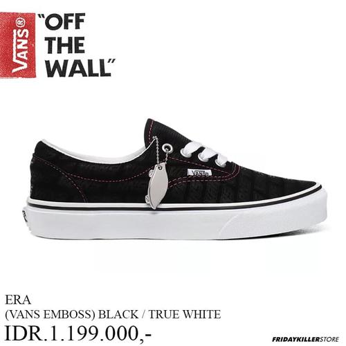 Promo SEPATU VANS OFF THE WALL | ERA VANS EMBOSS BLACK TRUE WHITE - 42 ...