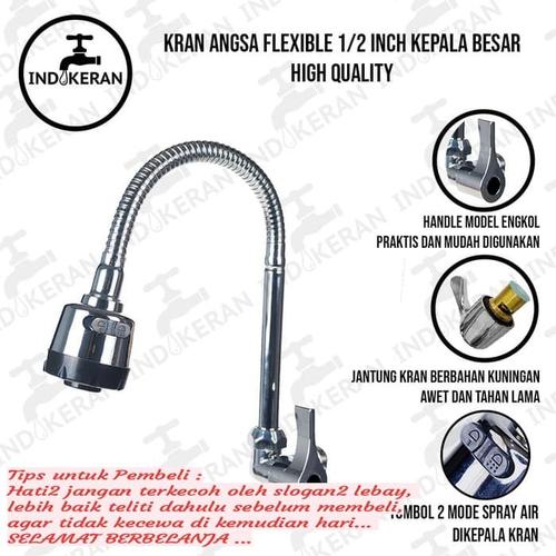 Gambar KRAN ANGSA FLEKSIBEL / FLEXIBLE ANGSA DAPUR ON OFF (HIGH QUALITY) dari INDOKERAN Kab. Tangerang Tokopedia