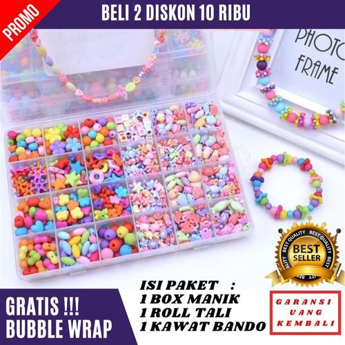 Foto Produk Mainan Anak Perempuan Manik Manik Membuat Gelang Kalung KARDUS KECIL dari Madani Grosir